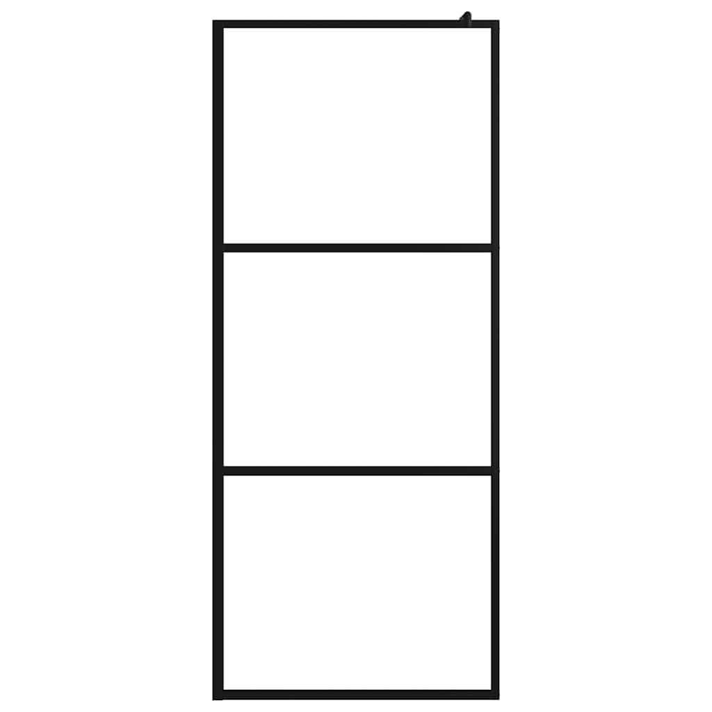 Vidaxl walk-in brusevæg gennemsigtig 100x195 cm esg glas sort