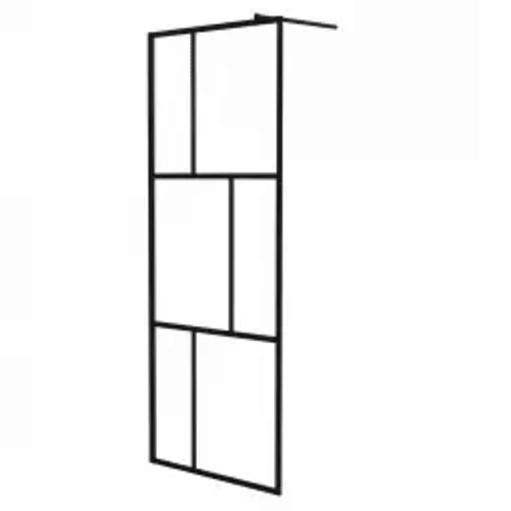 Vidaxl Walk -I brusevæg 80x195 cm hærdet glas sort