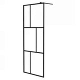 Vidaxl Walk -I brusevæg 80x195 cm hærdet glas sort