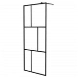 Vidaxl Walk -I brusevæg 90x195 cm hærdet glas sort