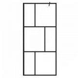 Vidaxl Walk -I brusevæg 90x195 cm hærdet glas sort