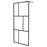 Vidaxl Walk -I brusevæg 100x195 cm afsluttet glas sort