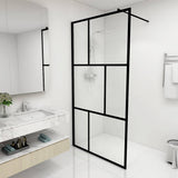 Vidaxl Walk -I brusevæg 100x195 cm afsluttet glas sort