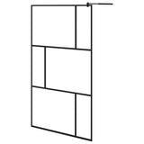 Vidaxl Walk -I brusevæg 115x195 cm hærdet glas sort