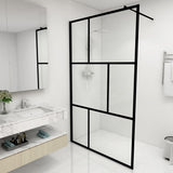 Vidaxl Walk -I brusevæg 115x195 cm hærdet glas sort