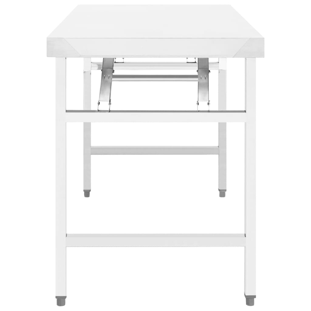 Vidaxl Kitchenwork Table Sammenfoldelig 85x60x80 cm rustfrit stål