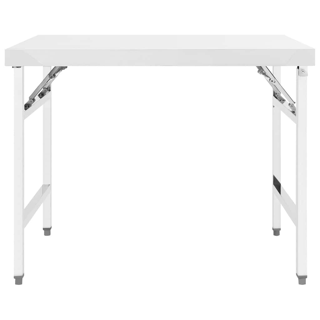 Vidaxl Kitchenwork Table sammenfoldelig 100x60x80 cm rustfrit stål