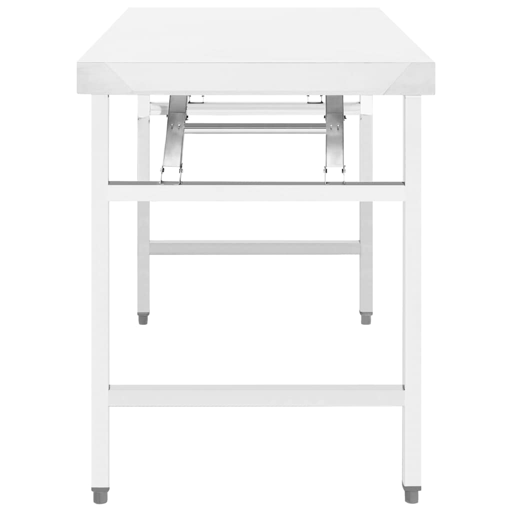 Vidaxl Kitchenwork Table sammenfoldelig 100x60x80 cm rustfrit stål