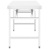 Vidaxl Kitchenwork Table sammenfoldelig 100x60x80 cm rustfrit stål