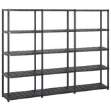 Vidaxx opbevaringsstativ 5-lags 213x38x170 cm plast sort