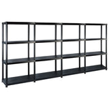 Vidaxx opbevaringsstativ 4-lags 244x30,5x130 cm plast sort
