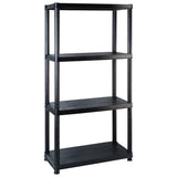 Vidaxx opbevaringsstativ 4-lags 244x30,5x130 cm plast sort
