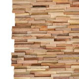 VIDAXXL Vægpaneler 10 stk 3d 1,08 m² solid teak træ