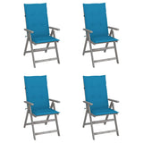 Vidaxl tuinstoelen 4 st verstelbaar met kussens massief acaciahout