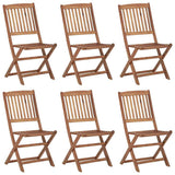 Vidaxl tuinstoelen 6 st inklapbaar met kussens massief acaciahout