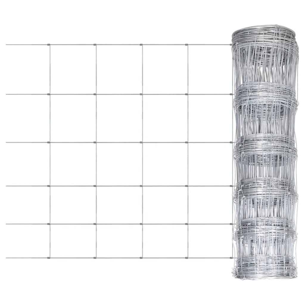 Vidaxl Hek 50x0,8 m galvaniseret stålsølvfarvet