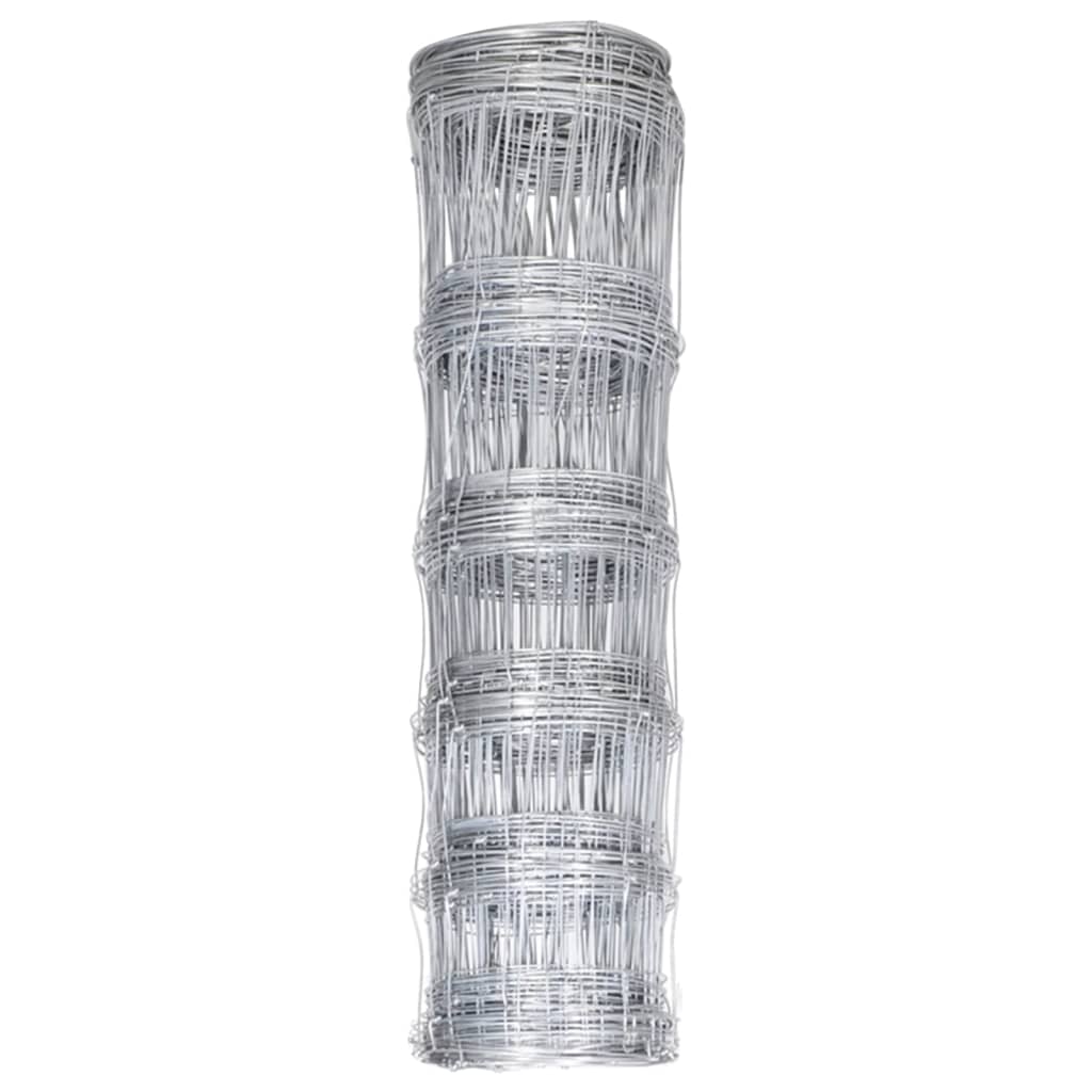 Vidaxl Hek 50x0,8 m galvaniseret stålsølvfarvet