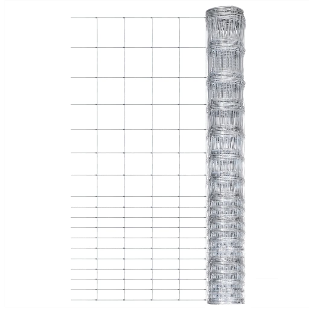 Vidaxl Hek 50x1,5 m galvaniseret stålsølvfarvet