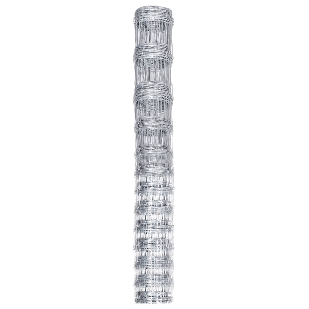 Vidaxl Hek 50x1,5 m galvaniseret stålsølvfarvet