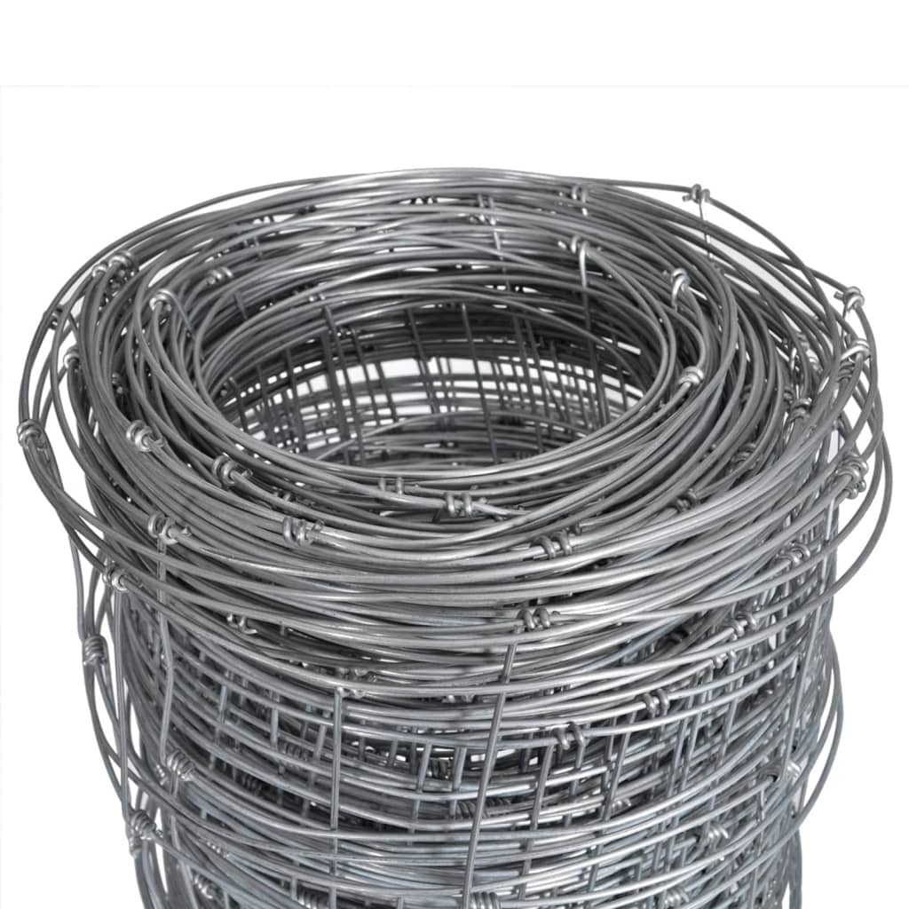 Vidaxl Hek 50x1,5 m galvaniseret stålsølvfarvet