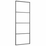 Vidaxl skydedør 76x205 cm aluminium og ESG glas sort