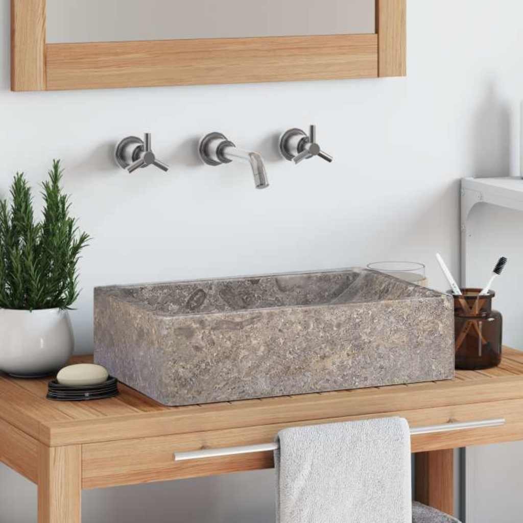 Vidaxl Sink 45x30x12 cm marmor High -Gloss Grey