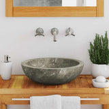 Vidaxl Sink Ø40x12 cm marmorgrå