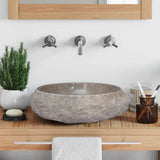 Vidaxl Sink Ø40x12 cm marmorgrå
