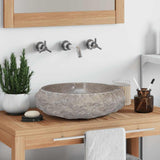 Vidaxl Sink Ø40x12 cm marmorgrå