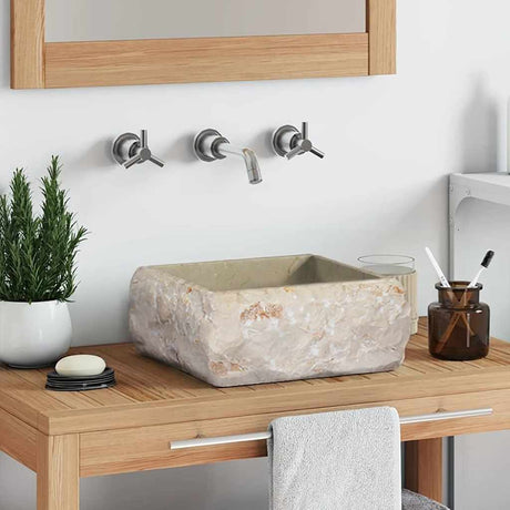 Vidaxl Sink 30x30x13 cm marmorcreme -farvet