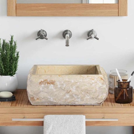Vidaxl Sink 30x30x13 cm marmorcreme -farvet