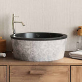 Vidaxl Sink Ø40x15 cm marmor sort