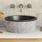 Vidaxl Sink Ø40x15 cm marmor sort
