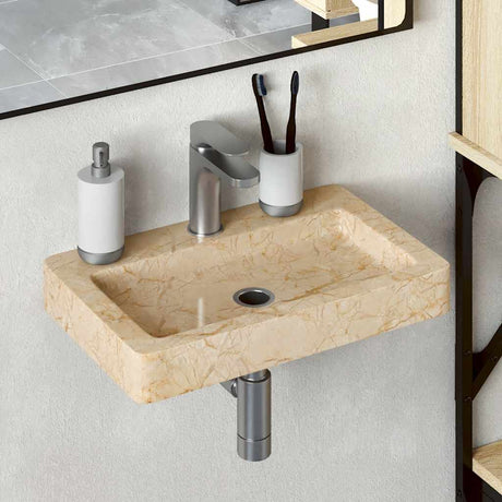 Vidaxl Washbasin Wall -Montered 38x24x6,5 cm marmorcreme -farvet