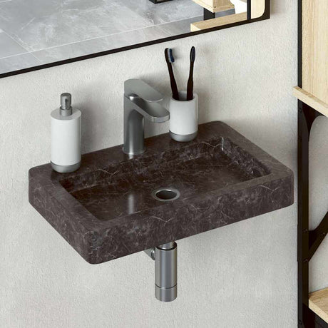 Vidaxl Washbasin Wall -Mounted 38x24x6,5 cm marmor sort