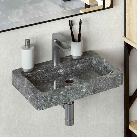 Vidaxl Washbasin Wall -Mounted 38x24x6,5 cm marmorgrå