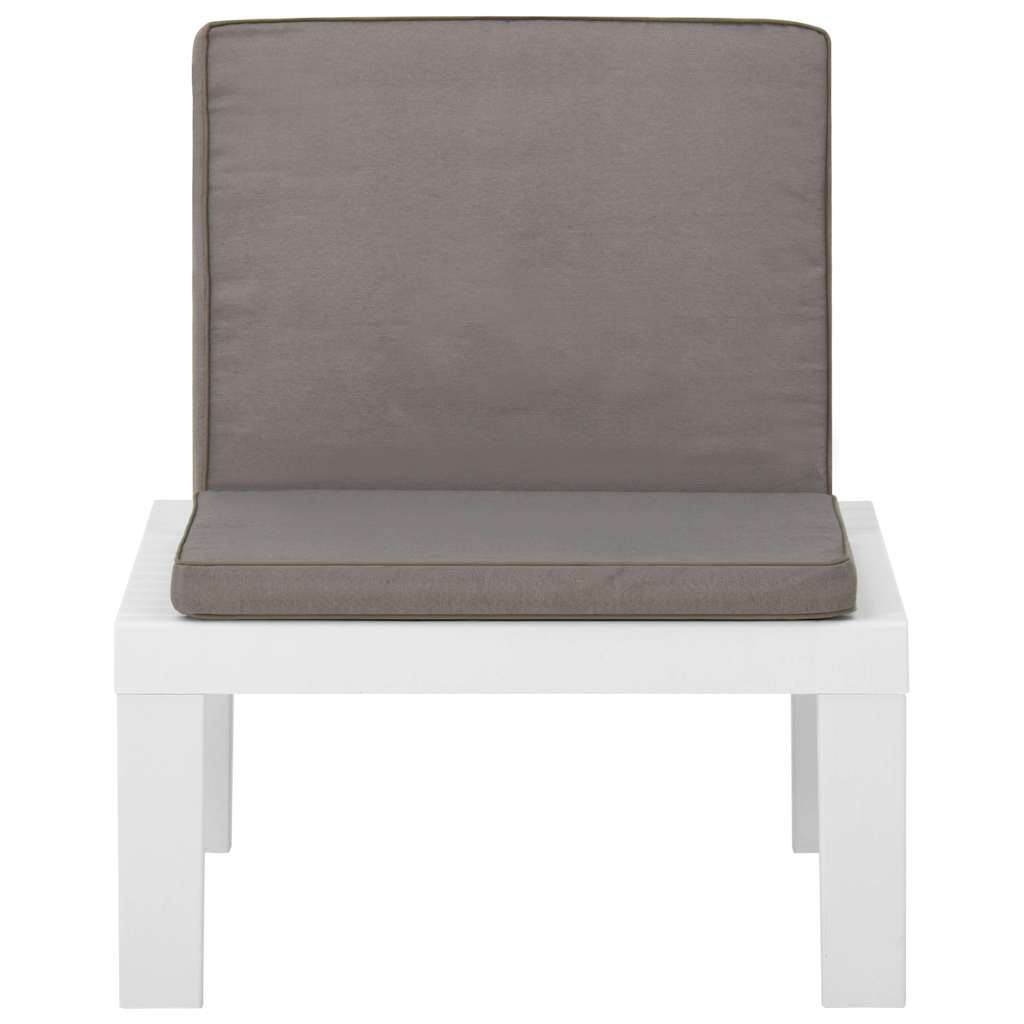 Vidaxl loungestoel met kussen kunststof wit