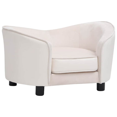 Vidaxl hondenbank 69x49x40 cm pluche en kunstleer crèmekleurig