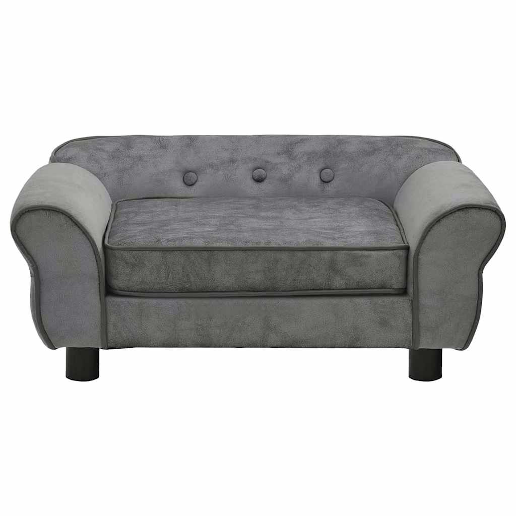 Vidaxl Dog Bank 72x45x30 cm plys mørkegrå