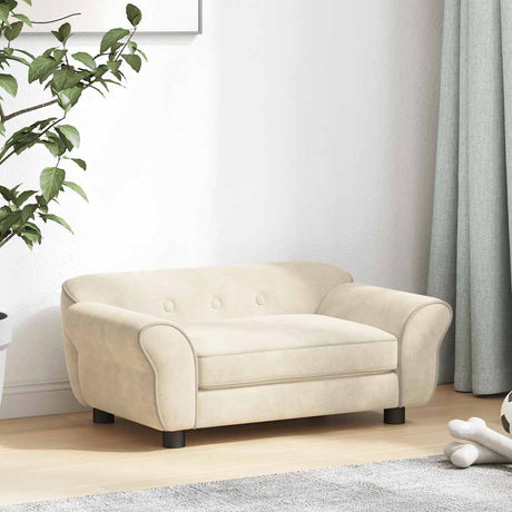 Vidaxl Dog Bank 72x45x30 cm plys fløde -farvet