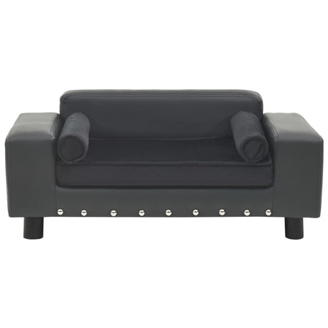 Vidaxl Dog Bank 81x43x31 cm plys og kunstig læder mørkegrå