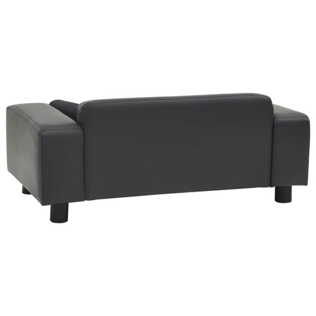 Vidaxl Dog Bank 81x43x31 cm plys og kunstig læder mørkegrå