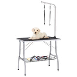 Vidaxl Dog Trim Table justerbar med 2 sløjfer og opbevaringsvidenskab