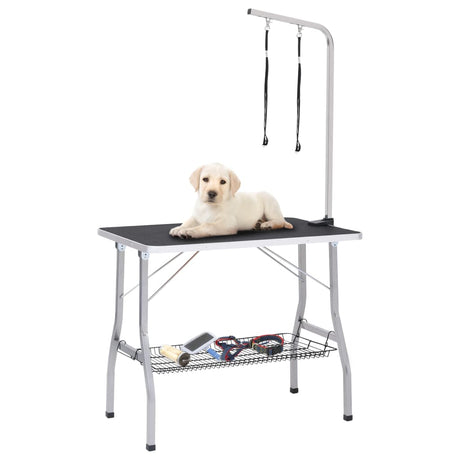 Vidaxl Dog Trim Table justerbar med 2 sløjfer og opbevaringsvidenskab
