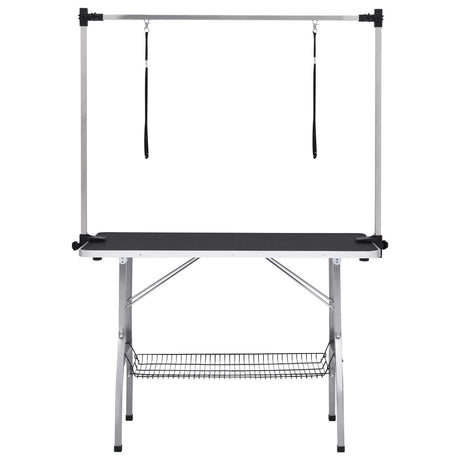 Vidaxl Dog Trim Table justerbar med 2 sløjfer og opbevaringsvidenskab
