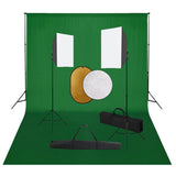 Vidaxxl fotostudiesæt med softbox lys, baggrund og reflektor