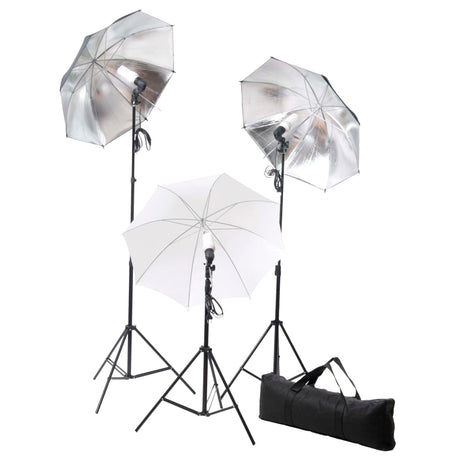Vidaxl fotostudiesæt med lamper, paraplyer, baggrund og reflektor