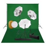 Vidaxl fotostudiesæt med lamper, paraplyer, baggrund og reflektor