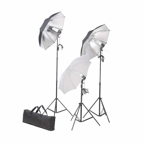 Vidaxl fotostudiesæt med lamper, paraplyer, baggrund og reflektor