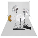 Vidaxl fotostudiesæt med lamper, paraplyer, baggrund og reflektor